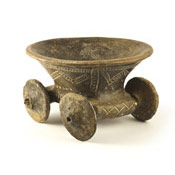 Clay model of a four-wheel cart